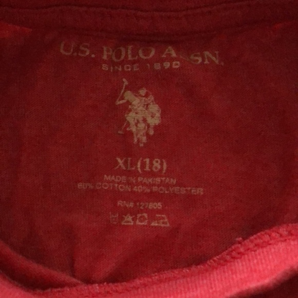 U.S. Polo Assn. red short shirt polo graphic  tee in size boys XL - Picture 3 of 3
